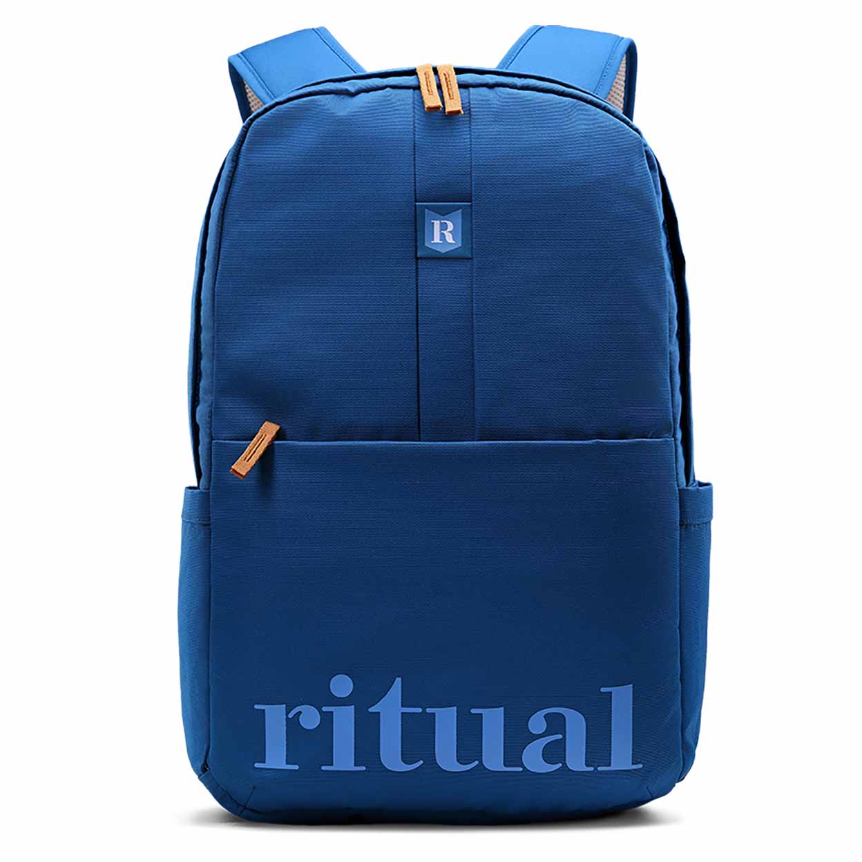 Blue backpack on a white background