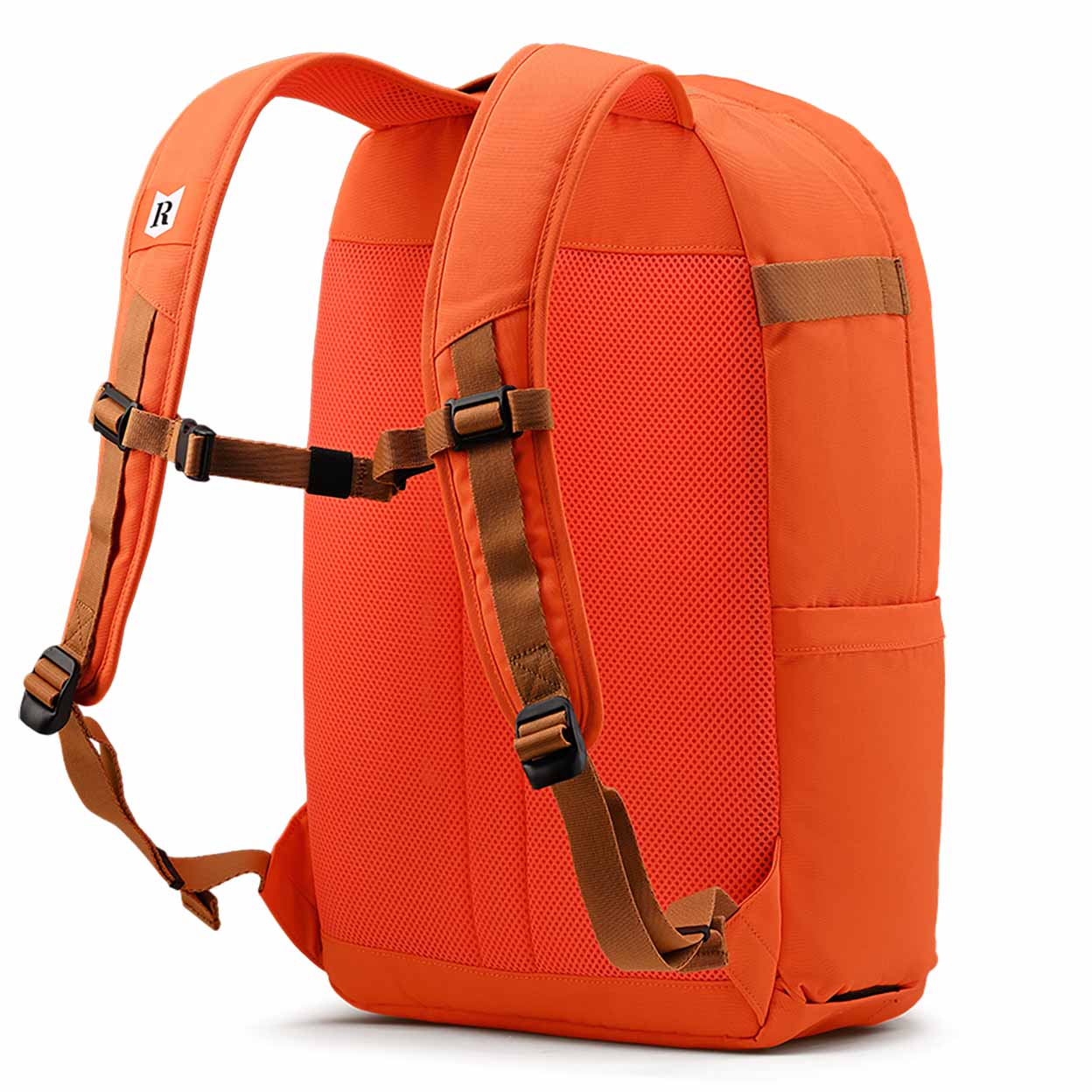 back of the Orange backpack with 'ritual' branding on a white background