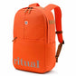 Orange backpack with 'ritual' branding on a white background