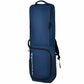 Blue sports bag with black straps on a white background
