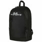 Black backpack with TK Sports logo on a white background
