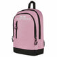 Pink backpack with black accents and TK Sports logo on a white background