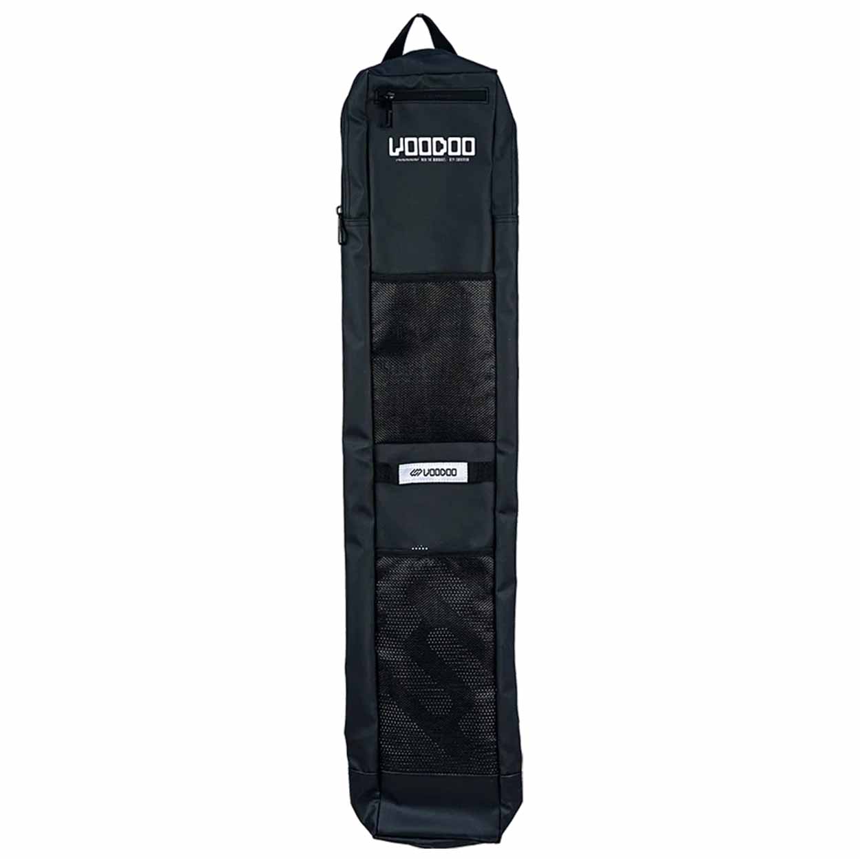 A black Voodoo brand stick bag with mesh pockets and a white Voodoo logo on the upper section, shown against a plain white background.