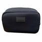 Black toiletry bag with 'sideline' brand logo on a white background