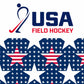 USA Field Hockey logo with American flag stars on a white background