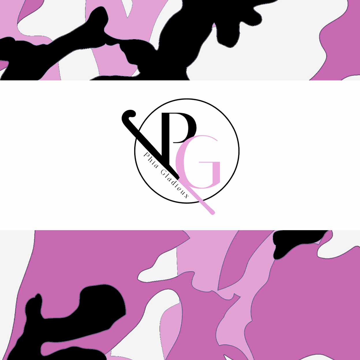 Phila Gladieux logo on white with a purple, black, white camo pattern for Hocsocx Under Shin-Guard Socks.