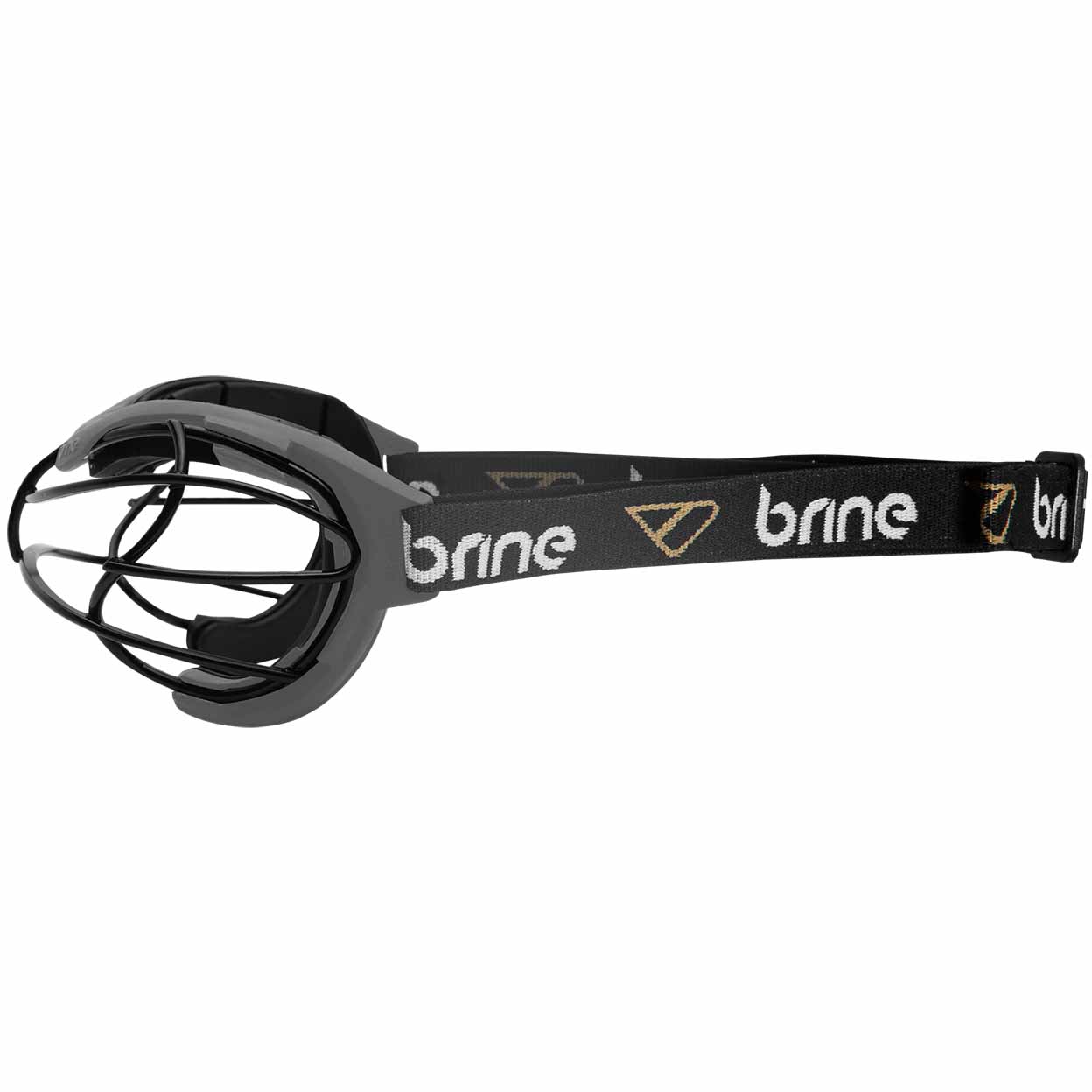 side view of the grey Brine Halo Lacrosse Goggles