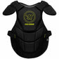 Front of the Brine Nemesis Lacrosse Chest Pad with shoulder pads on.