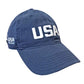 Front of the navy USA Field Hockey Relaxed Twill Hat