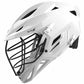 side view of the white Brine Burn X Goalie Helmet