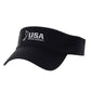 Black USA Field Hockey Visor with white Embroidered Logo