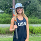 Field hockey player wearing the USA FH hat