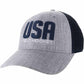 Gray and black cap with 'USA Field Hockey' text on a white background