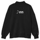 A black crewneck sweatshirt featuring a distressed white 'USA FIELD HOCKEY' graphic printed on the chest, with a small red and white logo on the left sleeve cuff.