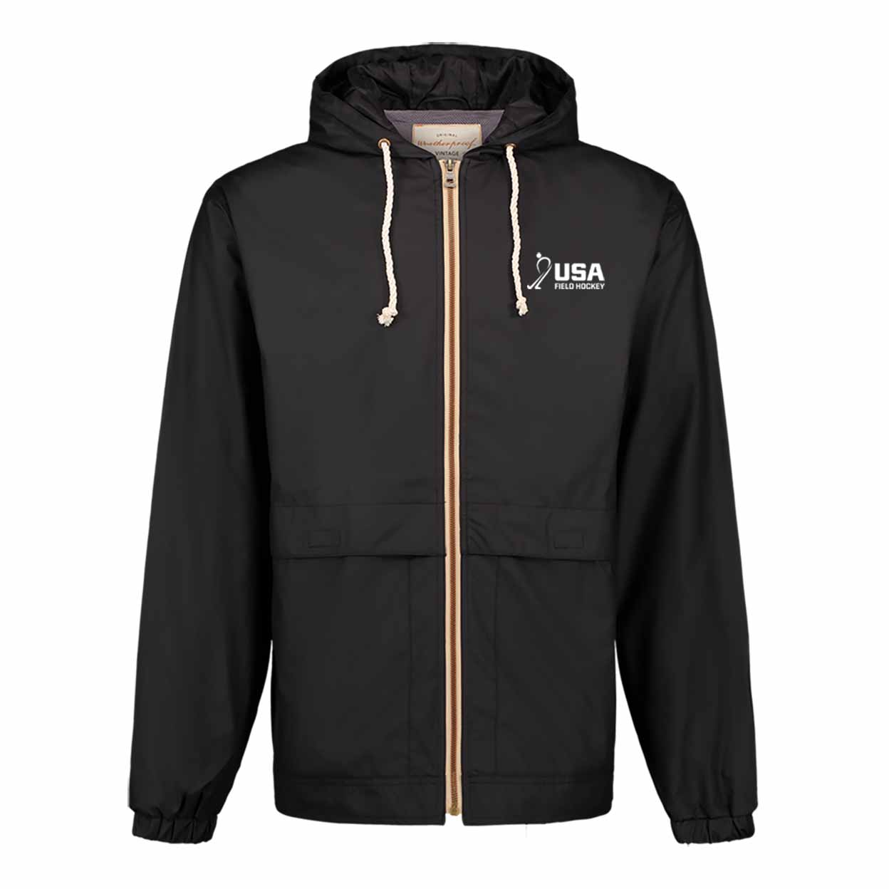 Black jacket with USA Field hockey Logo