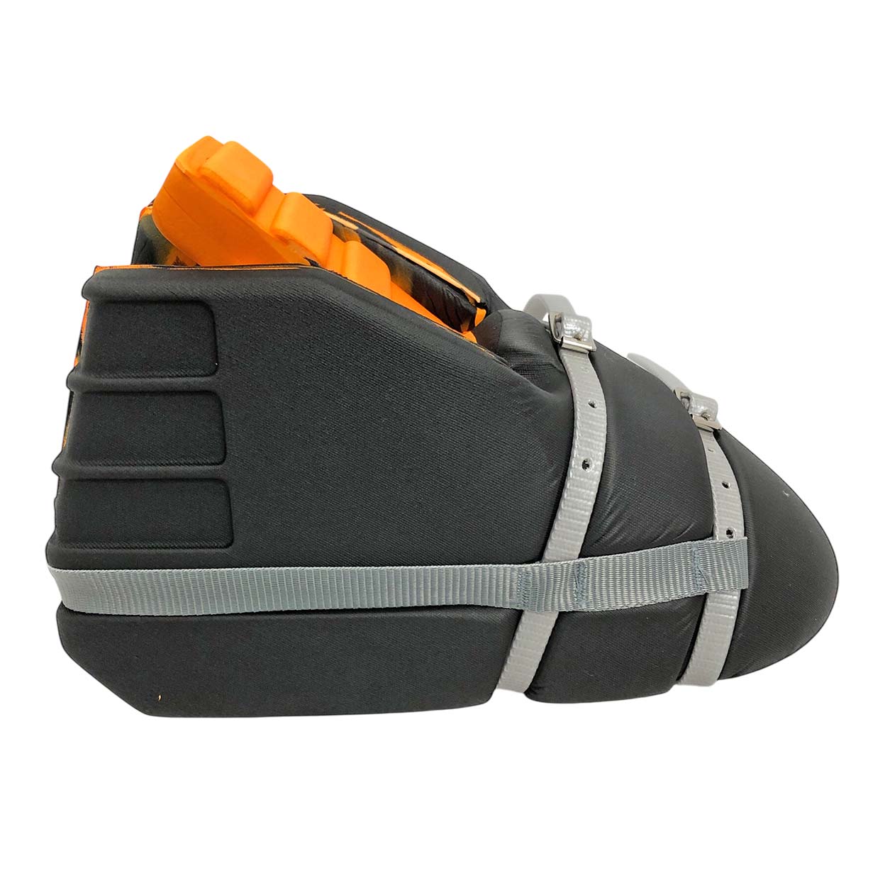 Side view of the black OBO Cloud Kickers without the logo.