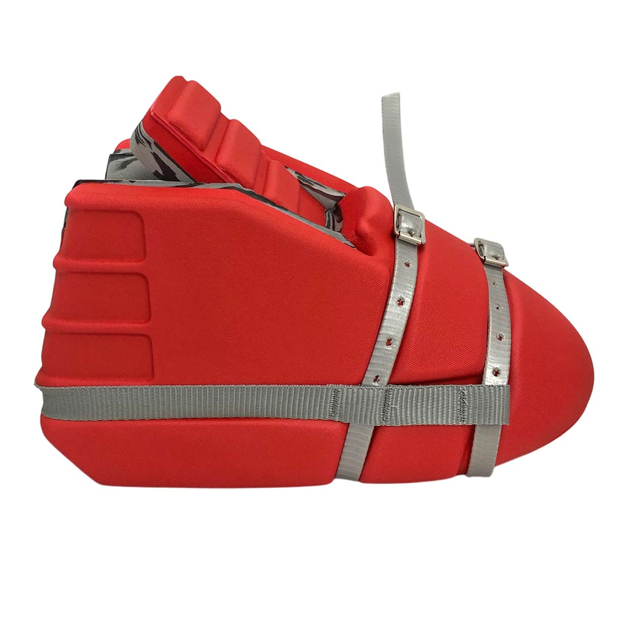 Side of the red OBO Robo Mini Kickers without the logo.