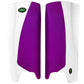 Purple and white leg guards with OBO logo on a white background