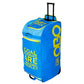 Blue OBO StandUp Wheelie Bag with handle extended.