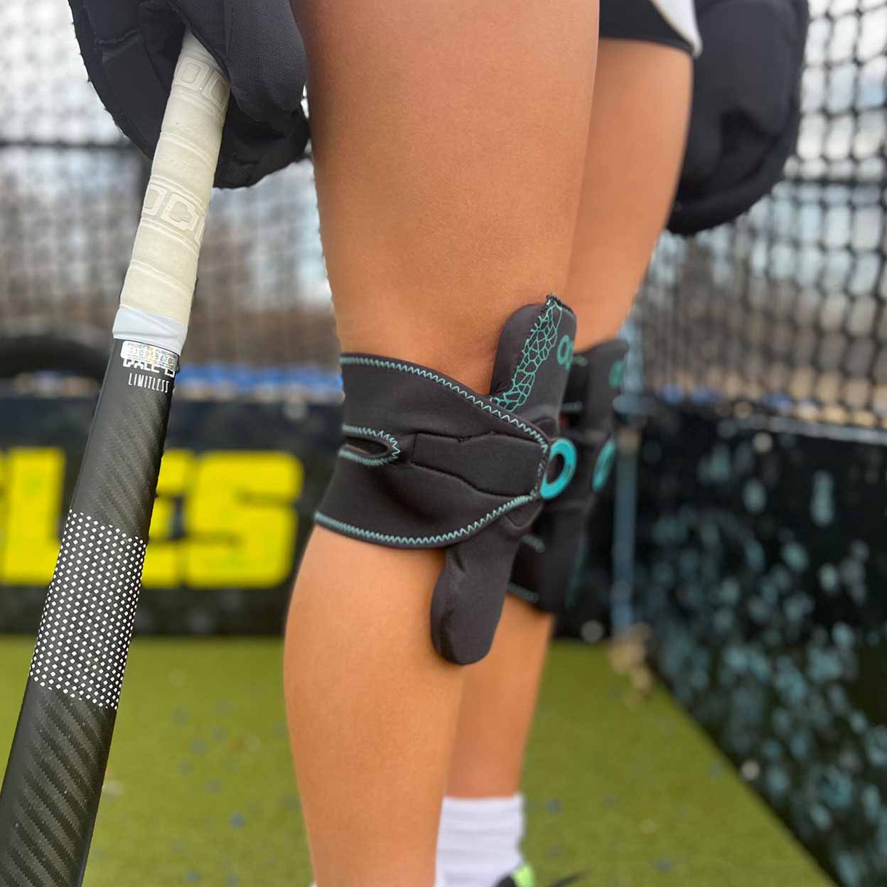 player wearing the OOP BeesKnees Penalty Corner Protectors.