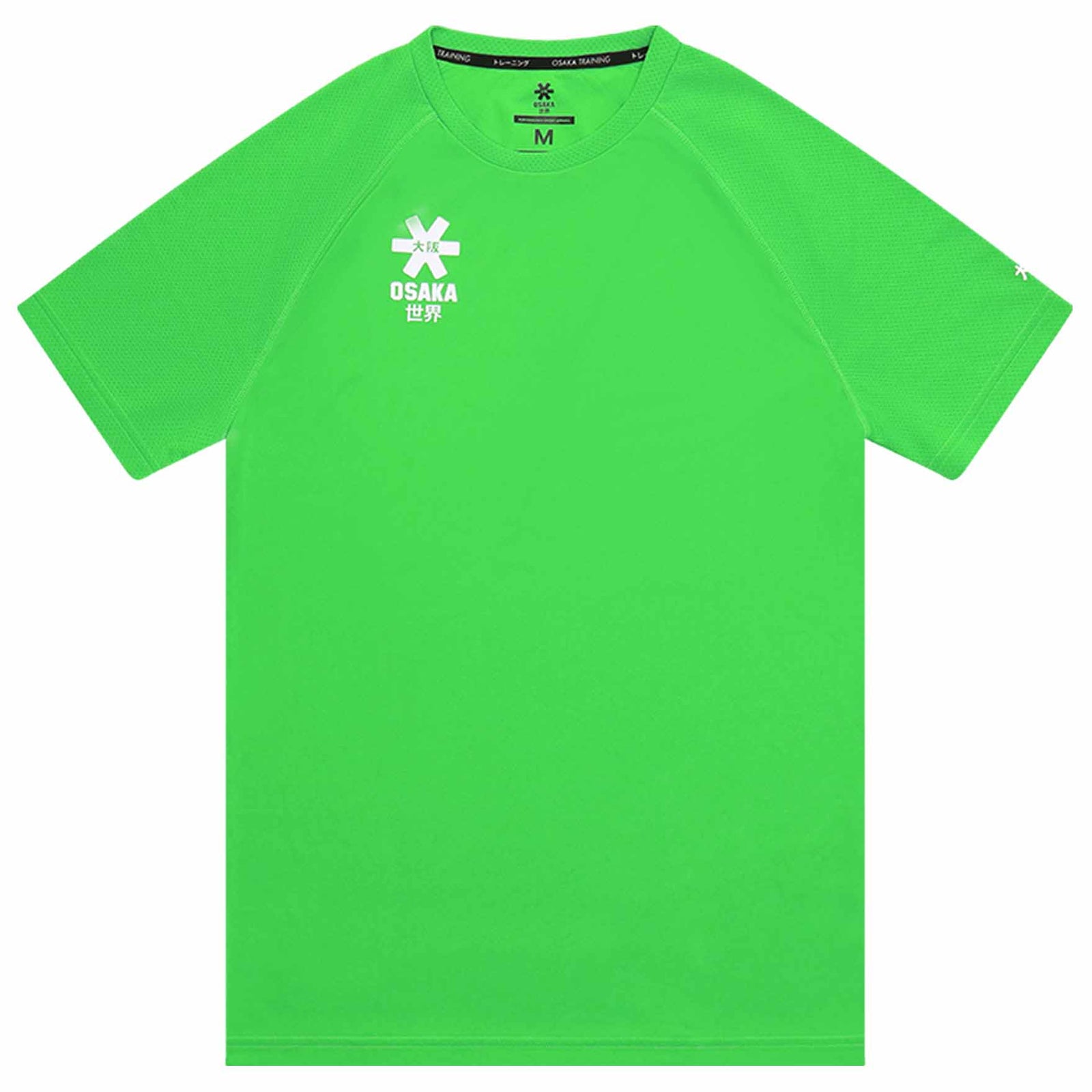 Green t-shirt with a logo on a white background