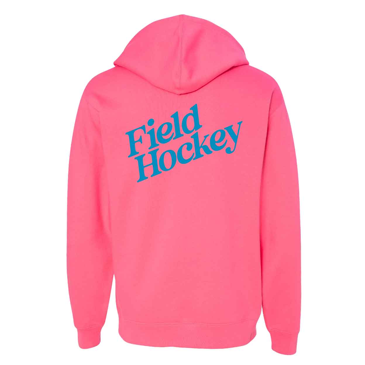back of the pink Field Hockey Hooded Sweatshirt