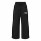 Black sweatpants with a logo on a white background