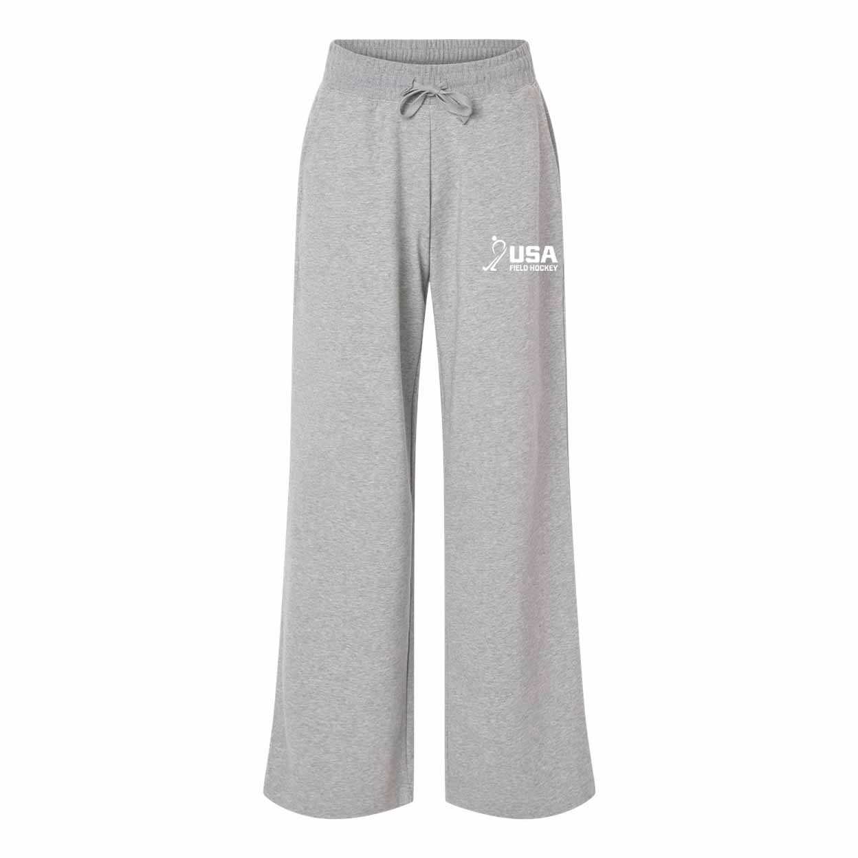 Gray sweatpants with USA Volleyball logo on a white background