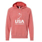 Red USA Field Hockey Unisex Raglan Hooded Sweatshirt