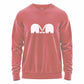 pink sweatshirt with a white elephant design on a white background