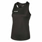 Black tank top with a logo on a white background