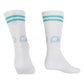 back of the aqua and white TK Crew Socks