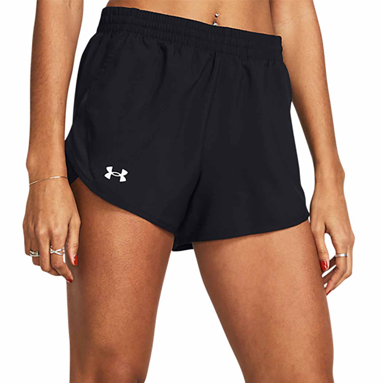 Under Armour Women's Fly By Unlined Shorts on a model