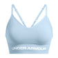 Front of the light blue Under Armour Vanish Seamless Low Bra