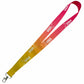 A gradient lanyard strap transitioning from yellow to orange to pink, featuring white printed text that reads USA Field Hockey and a silver metal lobster clasp, shown on a plain white background.