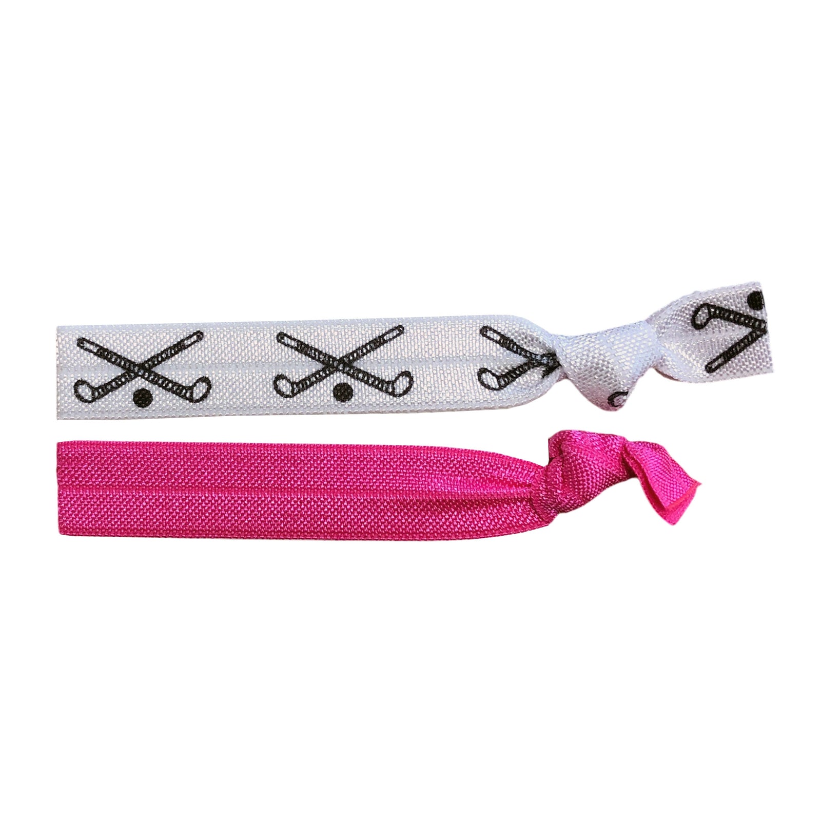 Pink and white Field Hockey Hair Ties 2 Pack
