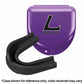 Mouth guard and case with text that reads *Case shown for reference only; color received may vary
