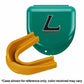 Mouth guard and case with text that reads *Case shown for reference only; color received may vary