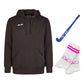 TK Apparel Bundle, hoodie, blue pen and pink/white socks