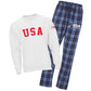 USA Cozy Bundle white shirt blue pants