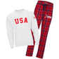 USA Cozy Bundle White shirt and red pants