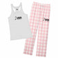 White tank top and pink checkered pants with 'USA Field Hockey' logo on a white background