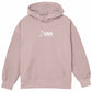 Pink hooded sweatshirt with the USA field hocky logo on the center chest on a white background.