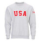 White USA Field Hockey Tackle Twill Crewneck