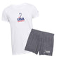 USA Loungewear Bundle white tee grey shorts