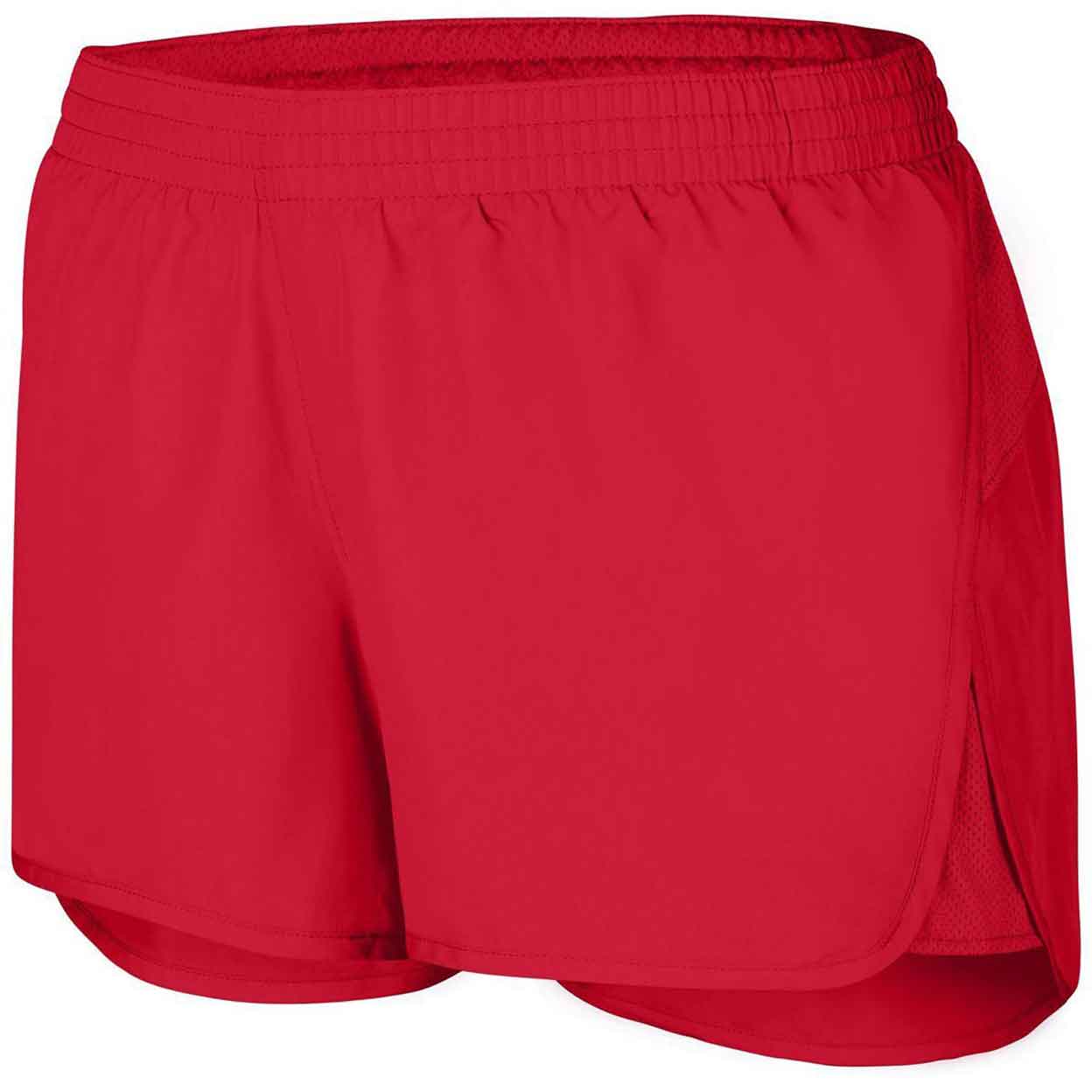 Augusta Girls Youth Wayfarer Shorts in red. 