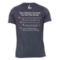 Back of the adult Top 5 Reasons You Know You Play Field Hockey Tee