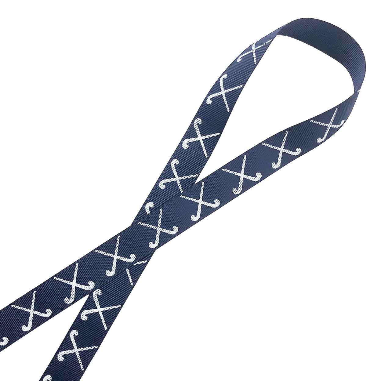 Navy blue Field Hockey Printed Grosgrain Ribbon-By-The-Yard