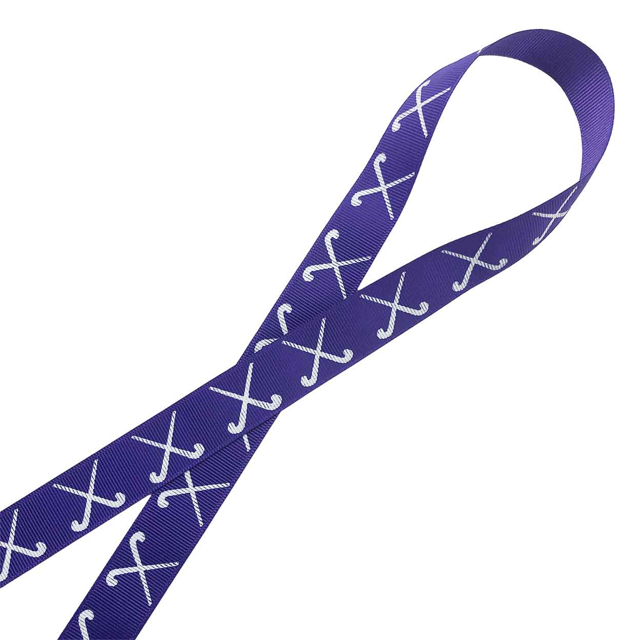 Purple Field Hockey Printed Grosgrain Ribbon-By-The-Yard
