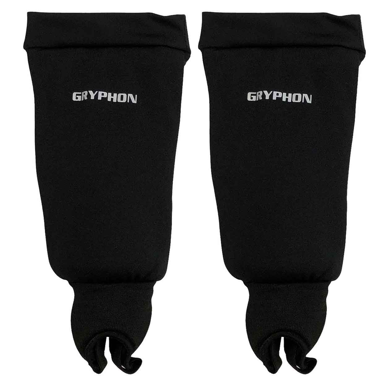 black pair of Gryphon Elite Field Hockey Sockguard